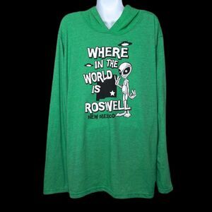 Unisex Hoodie T Shirt Where is Roswell Alien Tee LS Front Graphic New Mexico